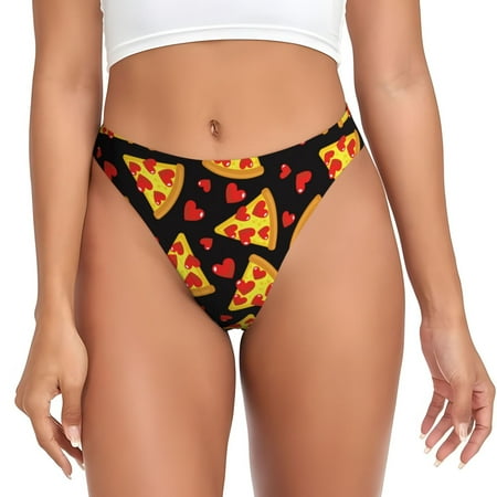 Sigee Cartoon Pizza for Women s G-String Panty  Low Rise  Soft Lace Perfect for Everyday Wear or Special Occasions-X-Large