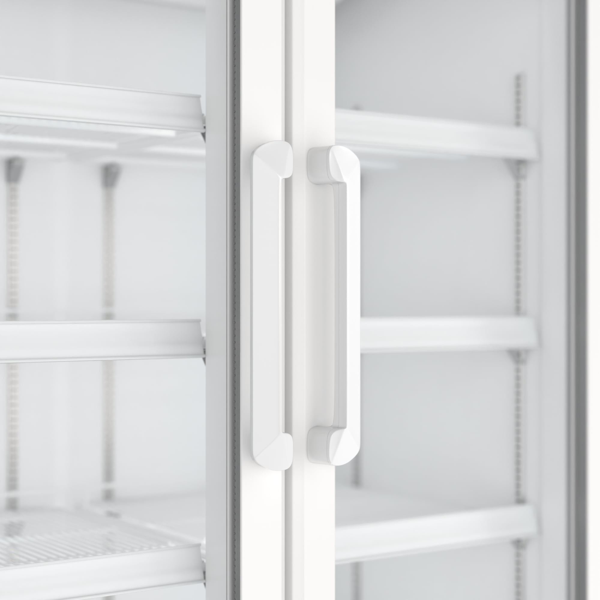 39 in. Commercial 2-Glass Door Merchandiser Refrigerator, 21.9 cu. ft. in White (KM-MDR-2GD-39)