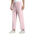 thumbnail image 4 of JIAYUE Women's Pants Ankle-Length Solid Color Loose Cool Sports Trousers Loose Wide Leg (Straight Style) Casual Female Sweatpants, 4 of 6