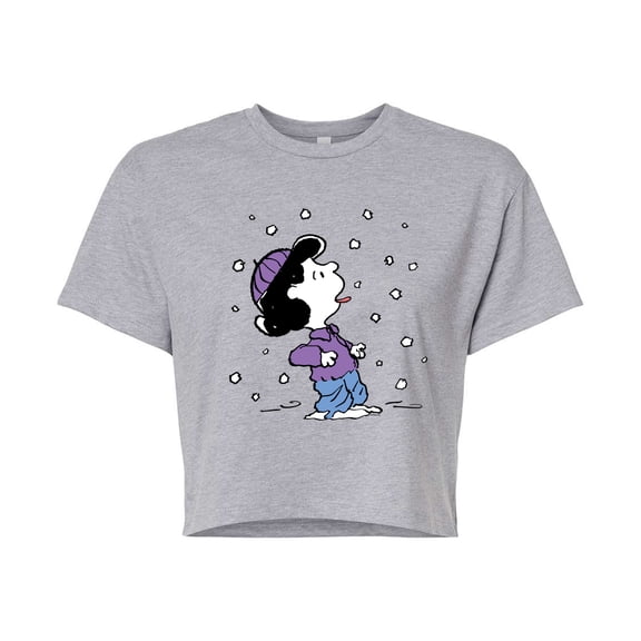 Peanuts - Lucy Snow - Juniors Cropped Cotton Blend T-Shirt