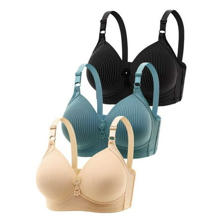 8QIDA Lingerie Set with Robe Plus Size Women s Comfortable and Traceless Underwear Summer Thin Style Large Chest Small Shrinking Chest Folding Sagging Bra for Women c-BK2 46
