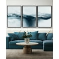 thumbnail image 4 of SHENIFY Blue and Grey Abstract Wall Art 16x24in3pcs Black Framed Modern Minimalist Painting Decor Graffiti Artwork, 4 of 6