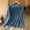 Blue, variant on Zedker Hanfu Shirts for Women Linen Casual Loose Long Sleeve V Neck Chinese Traditional Tops Red Plus XXL