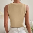 thumbnail image 5 of Wycnly Tank Tops for Women Soft Knitted Ribbed Sexy Slim Fit Going out Cropped Tops Vest Summer Solid Round Neck Sleeveless Shirts Fashion Blouses Beige m, 5 of 7
