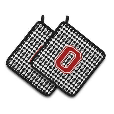 

Carolines Treasures CJ1021-OPTHD Letter O Monogram - Houndstooth Black Pair of Pot Holders 7.5HX7.5W multicolor