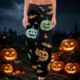 thumbnail image 3 of Womens Halloween Pajama Pants Drawstring Wide Leg Lounge Sleep Bottoms Relaxed Fit Full Length Comfy Pjs Breezy Wide Leg with Adjustable Waist for Cozy Nights Green S, 3 of 6