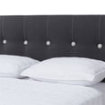 thumbnail image 4 of Baxton Studio Sadie Mid-Century Modern Dark Grey Fabric and Walnut Brown Finished Wood Full Size Platform Bed, 4 of 9