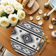 thumbnail image 3 of Round Placemats Set of 4 Gray Boho Aztec Place Mats Washable Woven Placemat Southwest Tribal Geometric Circle Braided Table Mat for Kitchen Dining Table Party Home Decor 15 Inch, 3 of 8