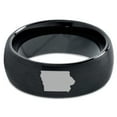 thumbnail image 2 of Tungsten Iowa Hawkeye State Band Ring 8mm Men Women Comfort Fit Black Dome Brushed Polished, 2 of 4