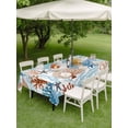 thumbnail image 4 of Outdoor Tablecloth with Umbrella Hole for Patio/Picnic/Party/Camping, Watercolor Coastal Waterproof Table Cloth Rectangle Table Cover Washable, Ocean Seaweed Coral Starfish Summer (60"x 120"), 4 of 7