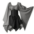 thumbnail image 2 of FcBaudy Longues Robe à Manches Col Rond Costumes pour Femmes Robe Corset Gothique à Manches Robe Haute Col Rond Robe pour Femmes, 2 of 3