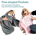 thumbnail image 2 of Winthome Dog Towel Pet Doggy Bath Towel Microfiber Super Absorbent Drying Shower Towel Ultra-Absorbent Washable Gray 30*49in for Dogs Cats Bathing  Cleaning  Grooming, 2 of 8