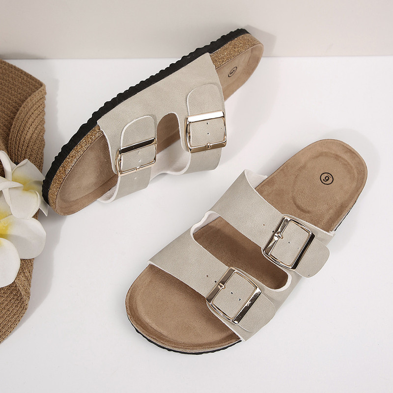 Penny Sue Women's Cork Footbed Slide Sandals, Off-White photo 5
