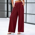 thumbnail image 2 of Fashion Sweatpants for Womens Elastic Waist Plus Size Solid Color Comfortable Casual Elastic Pants With A Waist And Long Pants Save to 65% off!, 2 of 7