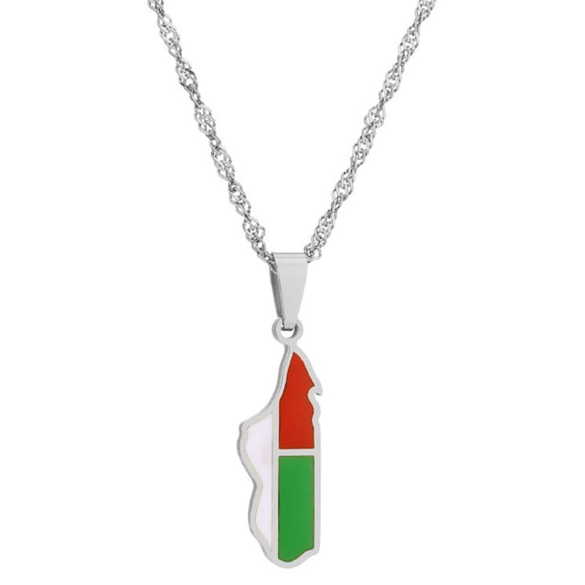 Xingzhi Africa Malagasy Country Map Pendant Celebrate Roots Compact And Lightweight Premium Unique Map Gift Silver