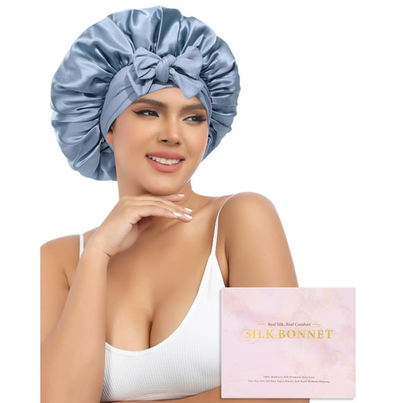 Gorro de seda AWAYTR para mujeres que duermen, 100% seda de morera