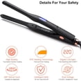 thumbnail image 3 of Mini Hair Straightener, Hair Straightener, Curl and Straighten 2 in 1,100-220°C, LCD Display, Straightener for All Hair Types, Short Hair, Pony, Male Beard (Black), 3 of 5