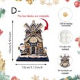 thumbnail image 3 of syligr Wooden Christmas House Ornament, Gingerbread Windmill House Christmas Tabletop Decoration for Mantel Shelf, Holiday Home Decor for Office, Party Gift, 6Inch, Blue, 3 of 7