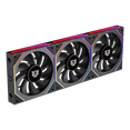 thumbnail image 2 of Kit 3 Ventiladores Gamer BALAM RUSH EOLOX LINK EXL95 120mm ARGB Diseño Cuadrado Daisy-Chain PWM 4 pin + Aura 1800RPM Negro BR-942089, 2 of 4