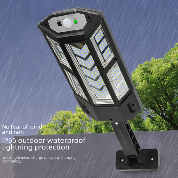 Luces solares para patio al aire libre con control remoto, luces de inducción de iluminación LED para el cuerpo humano, luces de calle impermeables para el hogar, energía solar