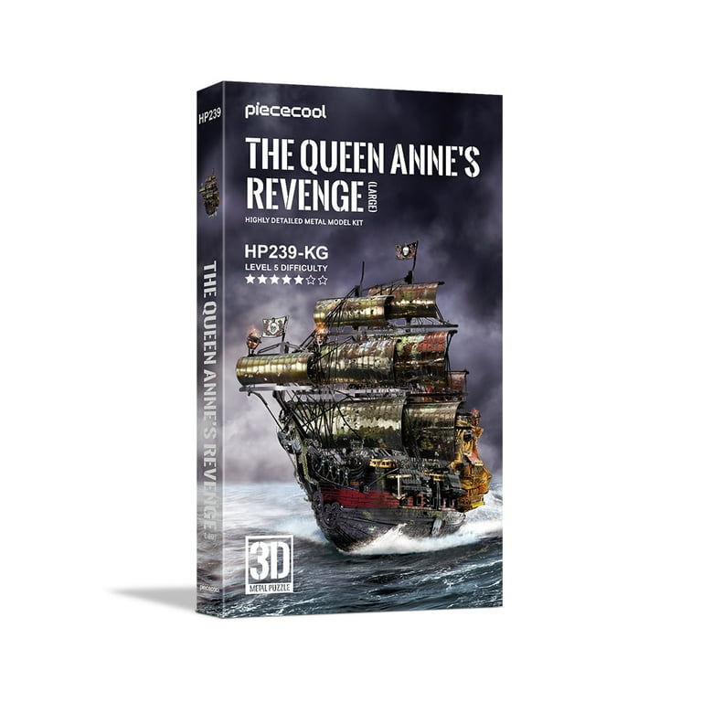 Piececool 3D Metal Puzzle The Queen Anne's Revenge Jigsaw Pirate Ship DIY  Model