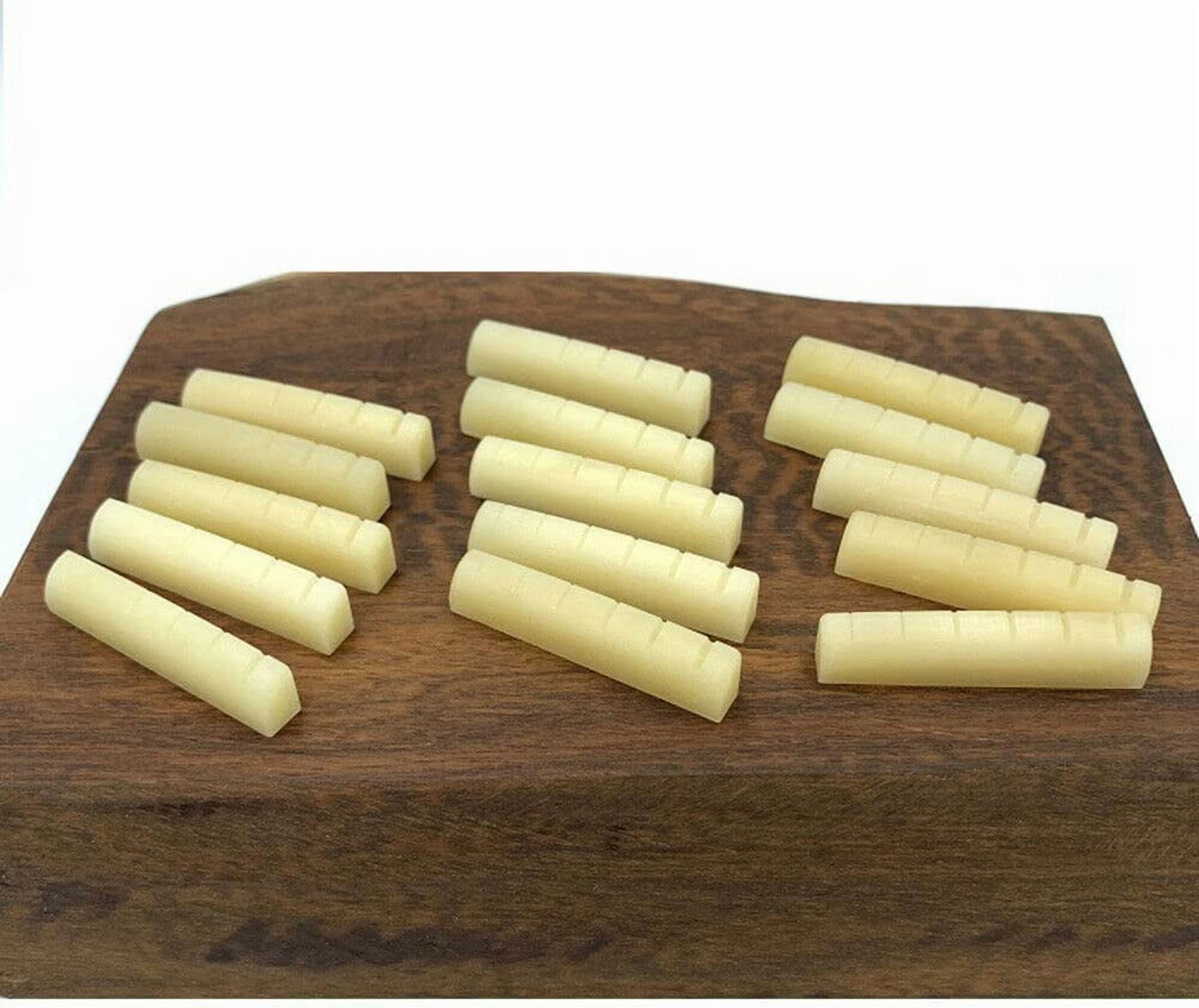 ABPETE 10-Pack Unbleached Bone Nut & Saddle Blanks,43x6x9mm for Guitar, Luthier DIY, Bridge & Guitar Repair Parts, Fits Acoustic & Electric