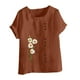 thumbnail image 4 of Camiseta suelta informal de verano con cuello redondo y manga corta con estampado de flores para mujer OAVQHLG3B Store  lin121212, 4 of 4