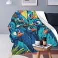 thumbnail image 6 of Goofy Peacock Flock Flannel Throw Blanket, Soft, Warm, Durable Comic Blanket, for Bed, Couch & Travel, Machine Washable 50x40in, Dense Cartoon Portrait, 6 of 7