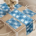 thumbnail image 2 of Ambesonne Marine Table Runner & Placemats, Columbus Day Celebration, Placemat 4 pcs + Runner 16"x90", Blue Red and White, 2 of 2