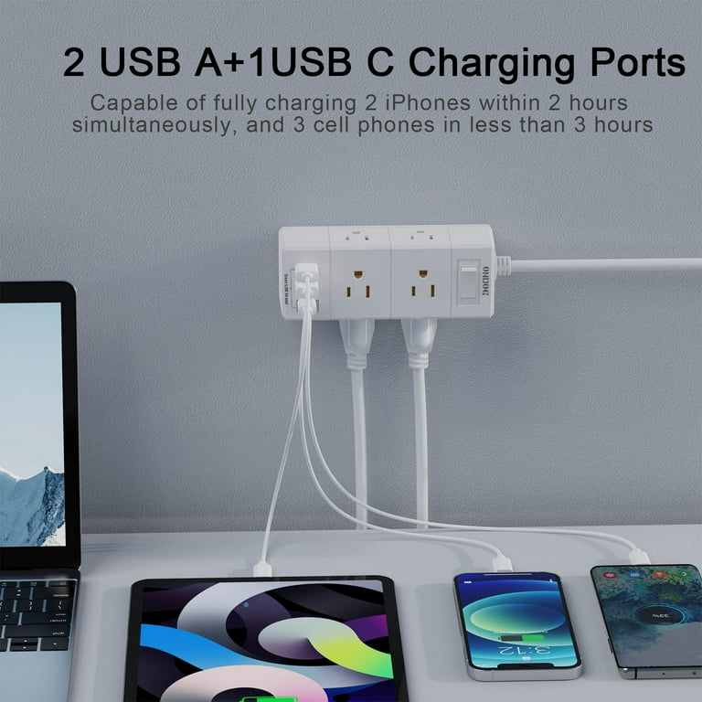 6-Outlet Power Strip with 3 USB Ports and 5-Foot Cord photo 4