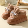 thumbnail image 3 of Zapatillas de algodón con tacón para mujer, ropa exterior de invierno, además de zapatos de algodón cálidos de terciopelo, botas de algodón de conejo de felpa con suela gruesa para interiores, inviern, 3 of 5