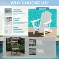 thumbnail image 2 of MUCHENGHY Folding Adirondack Chair, Classic HDPE Plastic Fire Pit Chair, White, 2 of 8