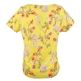 thumbnail image 2 of RALPH LAUREN $79 Womens New 1389 Yellow Floral Short Sleeve Top L Petites B+B, 2 of 4