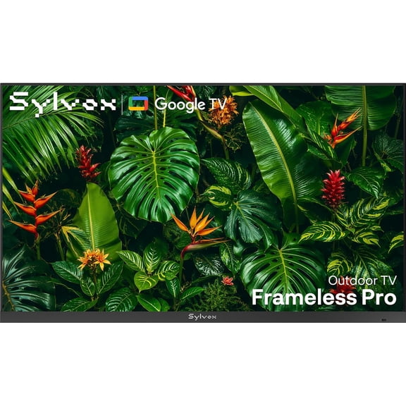 Sylvox Smart Outdoor TVs 43" 4K Full Sun 2000 Nits,IP56 Waterproof Google TV,Ultra-Narrow Bezel,Dolby Atmos, Voice Remote, Chromecast, Framless Pro