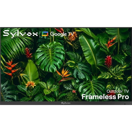Sylvox Smart Outdoor TVs 43" 4K Full Sun 2000 Nits,IP56 Waterproof Google TV,Ultra-Narrow Bezel,Dolby Atmos, Voice Remote, Chromecast, Framless Pro