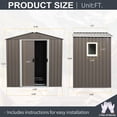 thumbnail image 3 of CarButler 6x5ft Metal Outdoor Storage Shed With Window and Lockable Sliding Doors for Garden Backyard Patio Lawn Gray, 3 of 6