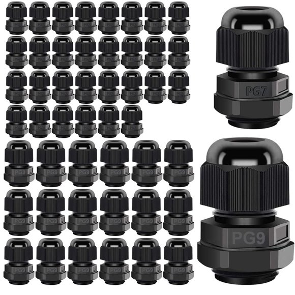 Prensaestopas Gebildet PG7 PG9 impermeable para cables de 3-8 mm, 50 piezas