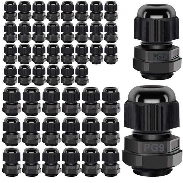 Prensaestopas Gebildet PG7 PG9 impermeable para cables de 3-8 mm, 50 piezas