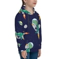 thumbnail image 3 of Kll Unisex Kids Boys Girls Hooded Pocket Pullover Hoodies-Astronaut Dinosaur And Space, 3 of 9