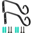 thumbnail image 1 of 2 pcs Black 7 inch Iron Plant Wall Hook Plant Hanger Bracket Pot Hanging Hook Indoor Outdoor Hanger for Bird Feeder, Planter, Lantern, Wind Chime, 1 of 4