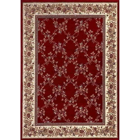 Radici Usa Como Area Rug 1590 Traditional Red Leaves Lattice 2' 2" x 7' 7" Rectangle