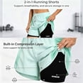 thumbnail image 4 of Yourumao Athletic Shorts for Women with Lining Drawstring Elastic Waist Running Shorts Mesh Lightweight Summer Shorts for Activewear, 4 of 10