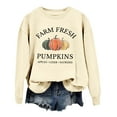 thumbnail image 2 of Fall Sweatshirts for Women 2025 Farm Fresh Pumpkins Halloween Thanksgiving Graphic Crewneck Sweatshirt Pullover Tops, 2 of 4