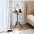 thumbnail image 5 of HLR Round Small End Table, Wooden Pedestal Side Coffee Tables, Vintage Accent Nightstand for Living Room, Bedroom, Entryway (2, Green), 5 of 7