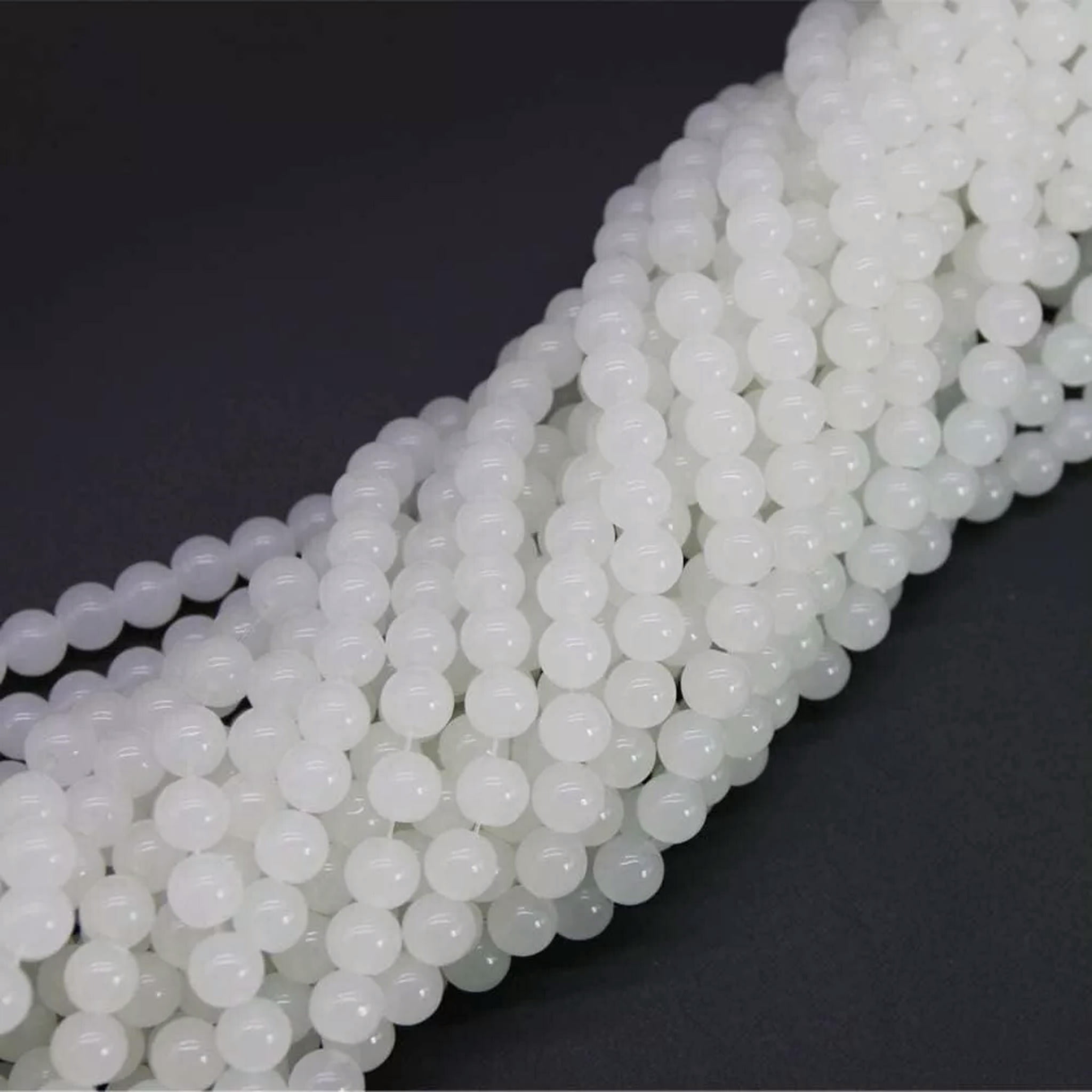 U8MO Bulk Glass Beads Lava White Black 8mm Round Wholesale Jewelry Supplies 600pcs