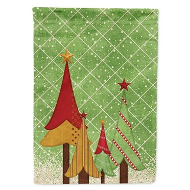 Carolines Treasures SB3119CHF Folk Art Christmas Trees Flag Canvas House Size  Large multicolor