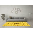 thumbnail image 3 of Ahgly Company Machine Washable Indoor Rectangle Abstract Yellow Modern Area Rugs, 5' x 7', 3 of 4
