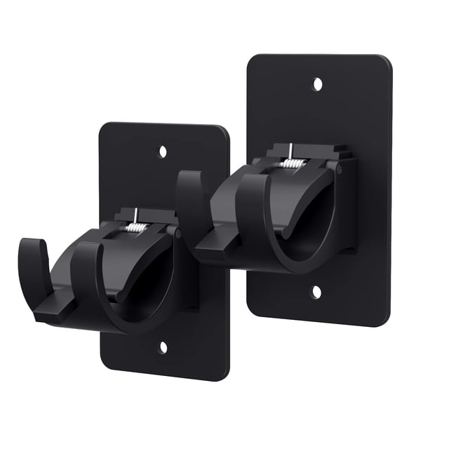 Soporte autoadhesivo para barra de cortina Wabboreq, 2 unidades, negro