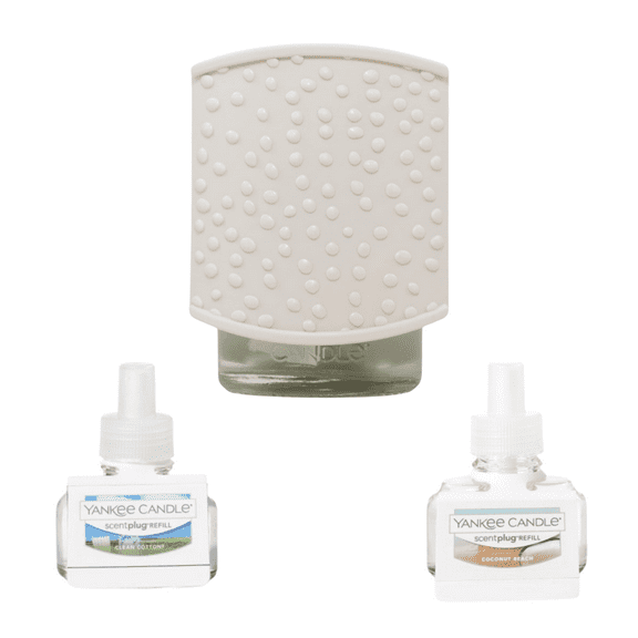 Yankee Candle Scent plug Diffuser Sprinkle Dots, Scent Plug Refill Clean Cotton and Coconut Beach