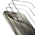 thumbnail image 4 of Htwon Screen Protector for iPhone 15 Pro Max/15 Pro/15 Plus/15 Tempered Glass Film, Clear, 3Pcs, 4 of 16